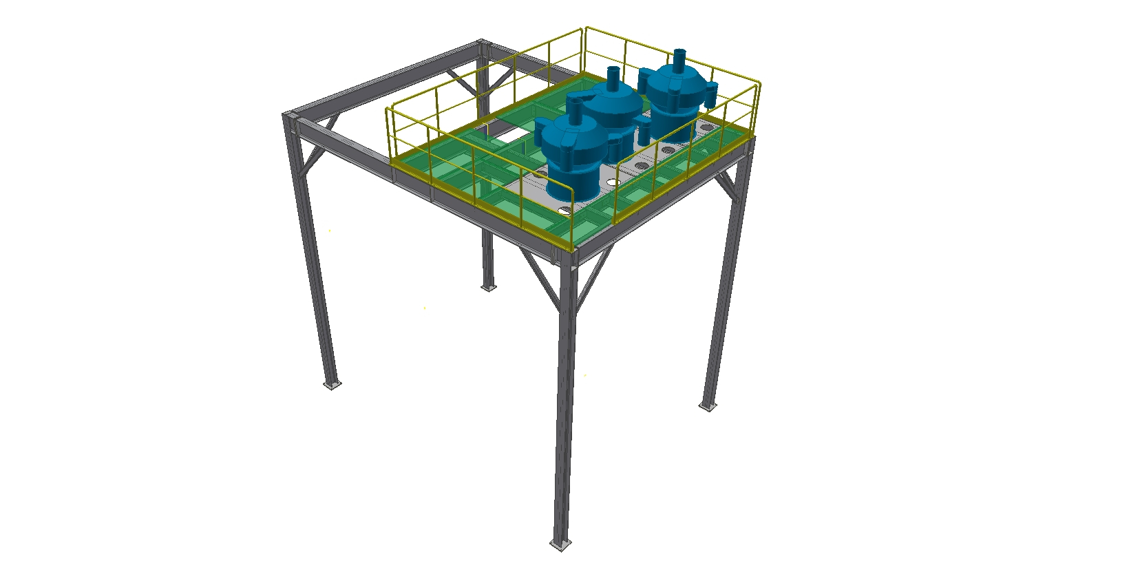 Stage for vibrating screens